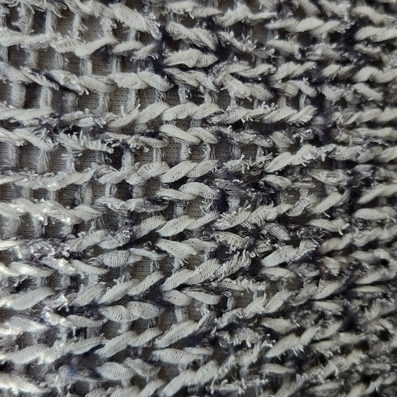 Vince Blue Gray Chunky Knit Cardigan Striped Oversized Sweater medium large - Picture 5 of 14